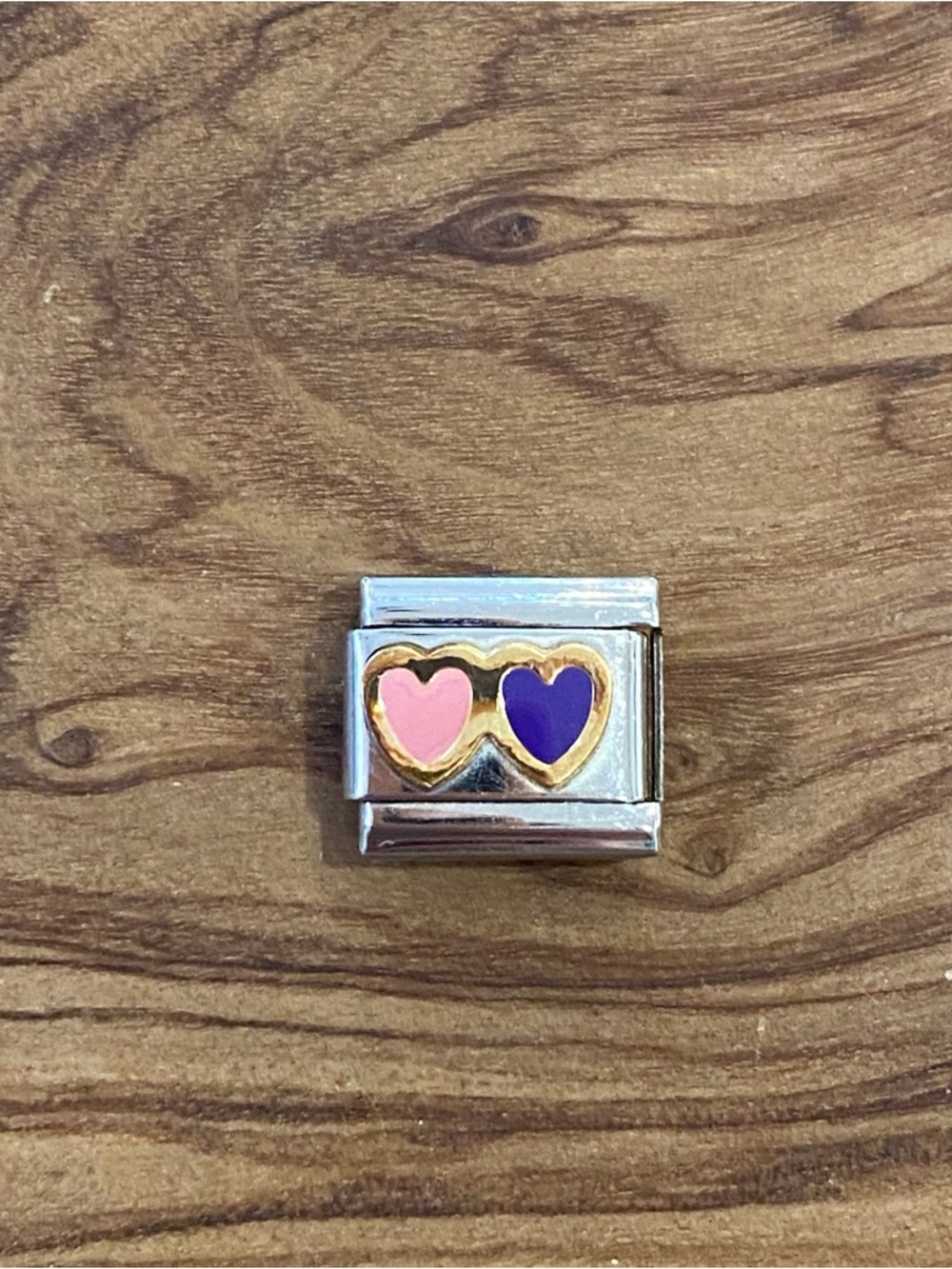 Y2K Nomination charm gold hearts pink and purple